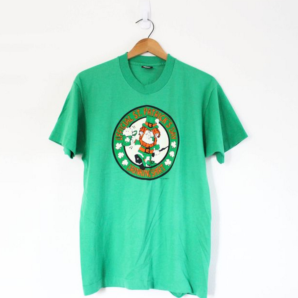 Vintage St Patrick's Day Drinking Shirt T Shirt Large